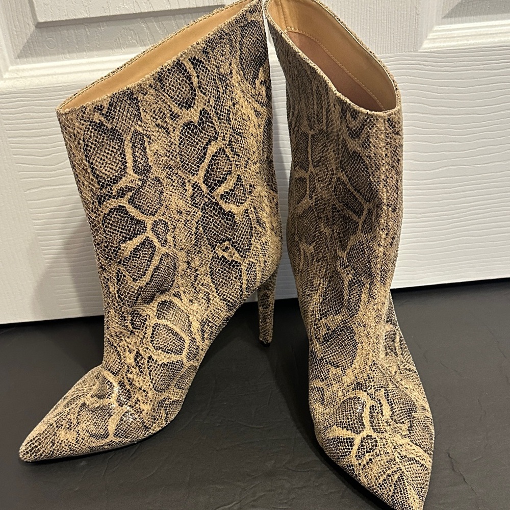 Express Snakeskin Heeled Boots